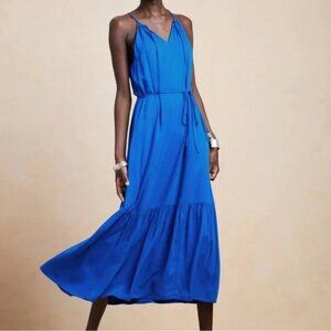 Banana Republic  Halter MAXI DRESS In Blue Corsica Sz S NWT